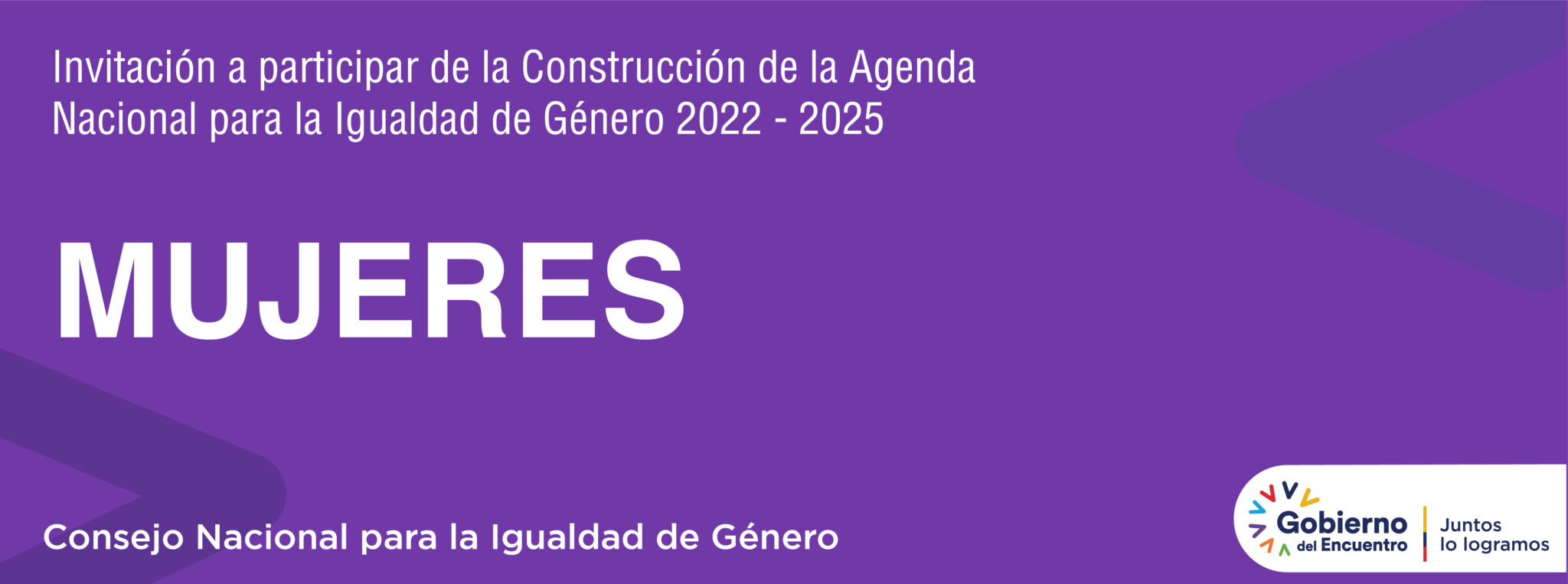 MUJERES Invitación a proceso de Construcción de la Agenda Nacional