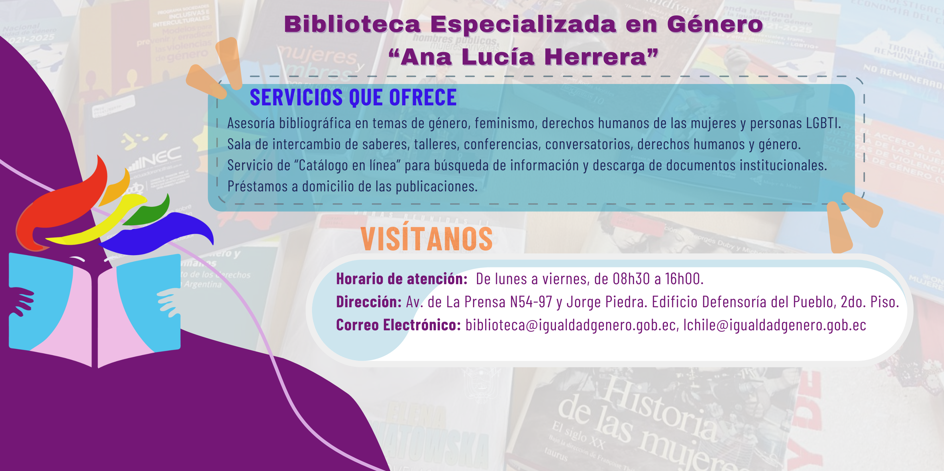 CONOCE y VISÍTANOS, Biblioteca Especializada en Género Ana Lucía Herrera